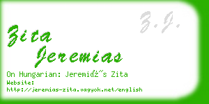 zita jeremias business card